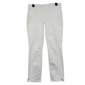 NYDJ Skinny Ankle Pull On Jeans Size 8 White Stretch Denim Lift Tuck Technology